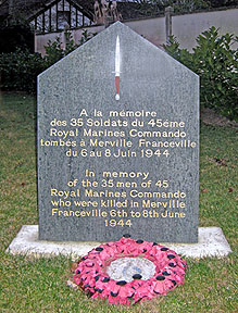 memorial to the dead of 45 commando 1944