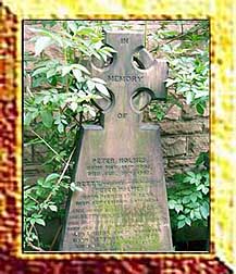 peter holmes' gravestone. 1834-1907