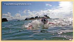 swimming off Newborough warren and LLanddwyn